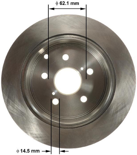 Disc Brake Rotor for 2012-2020 Toyota (Prius V, Mirai) PRT6174 - back view