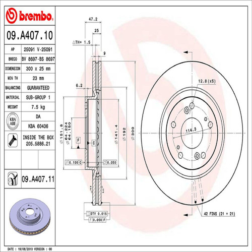 PRIME Disc Brake Rotor for 2002-2015 Acura/Honda (RSX, CR-V, Civic, ILX) 09.A407.11