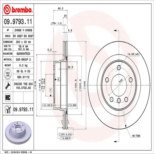 PRIME Disc Brake Rotor for 2006-2013 BMW (325i, 323i, 328i) 09.9793.11