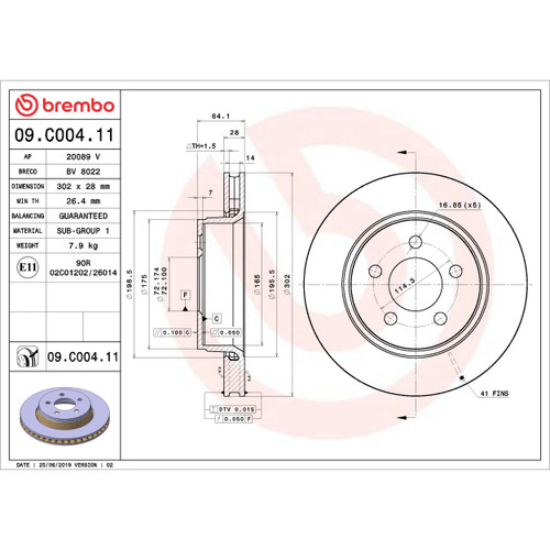 PRIME Disc Brake Rotor for 2007-2012 Dodge/Jeep (Nitro, Liberty) 09.C004.11