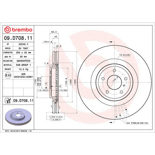 PRIME Disc Brake Rotor for 2008-2025 INFINITI/Nissan (G37, FX50, 370Z, M37) 09.D708.11