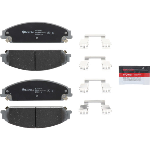 PRIME Ceramic Brake Pad Set for 2008-2020 Dodge/Chrysler (Caliber, Charger, 200, Challenger) P11017N - kit contents