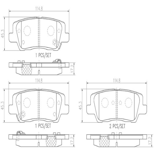 PRIME Ceramic Brake Pad Set for 2013-2019 Cadillac (ATS, CTS) P09023N - diagram