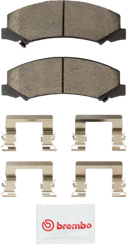 PRIME Ceramic Brake Pad Set for 2006-2016 Cadillac/Chevrolet/Buick (DTS, Impala, Monte Carlo, Lucerne) P10044N - angled view