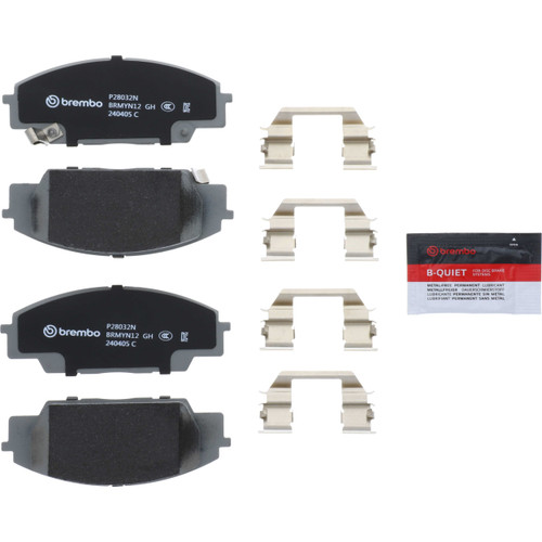 PRIME Ceramic Brake Pad Set for 2000-2011 Acura/Honda (RSX, S2000, Civic) P28032N - kit contents