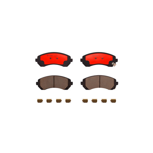 PRIME Ceramic Brake Pad Set for 2001-2007 Buick/Chevrolet/Oldsmobile (Rendezvous, Venture, Silhouette, Aztek) P10050N - kit contents
