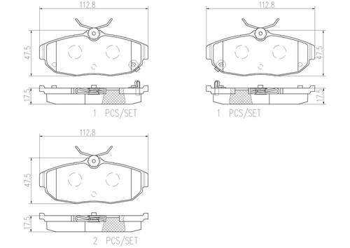 PRIME Ceramic Brake Pad Set for 2011-2014 Ford (Mustang) P24185N - diagram