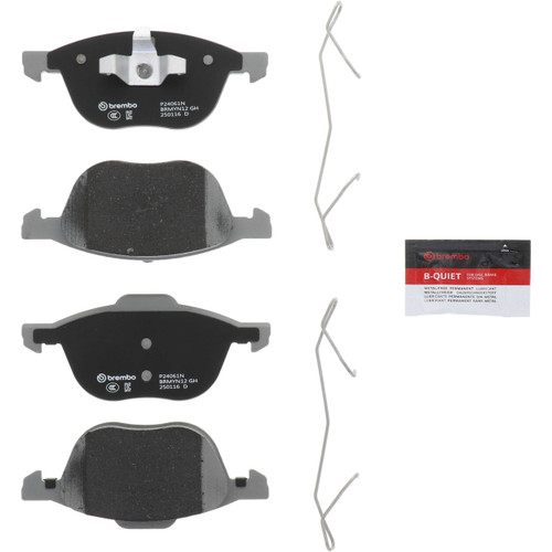 PRIME Ceramic Brake Pad Set for 2004-2019 Mazda/Volvo/Ford (3, S40, Focus, V50) P24061N - kit contents