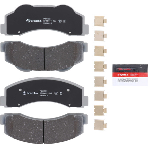 PRIME Ceramic Brake Pad Set for 2010-2017 Ford/Lincoln (Expedition, F-150, Navigator) P24166N - kit contents