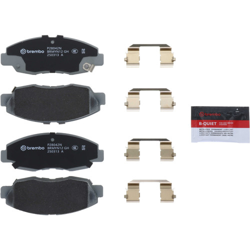PRIME Ceramic Brake Pad Set for 1990-2015 Acura/Honda (CL, Accord, Civic, CR-V) P28042N - kit contents