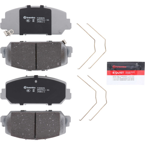 PRIME Ceramic Brake Pad Set for 2013-2022 Acura/Honda (RDX, RLX, Civic, ILX) P28084N - kit contents