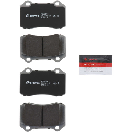 PRIME Ceramic Brake Pad Set for 1998-2007 Jaguar/Volvo (Vanden Plas, XJ8, XJR, S-Type) P36020N - kit contents
