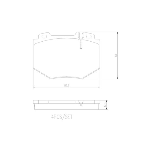PRIME Ceramic Brake Pad Set for 2001-2002 Mercedes-Benz (S500) P50048N - diagram