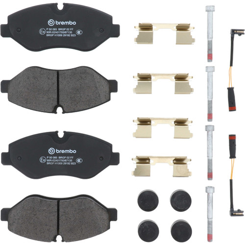 PRIME Low-Met Brake Pad Set for 2007-2021 Dodge/Mercedes-Benz (Sprinter 2500, Metris) P50085 - kit contents