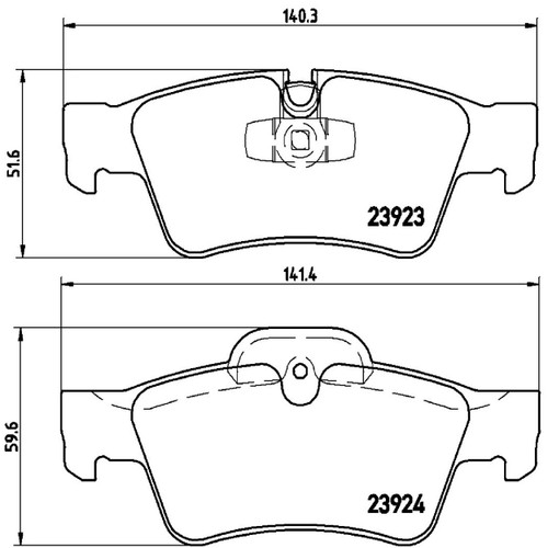 PRIME Low-Met Brake Pad Set for 2005-2018 Mercedes-Benz (G55 AMG, ML350, ML500, R350) P50064 - diagram