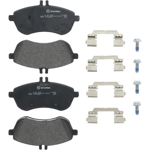 PRIME Low-Met Brake Pad Set for 2008-2015 Mercedes-Benz (C300, C250, SLK250) P50067 - kit contents