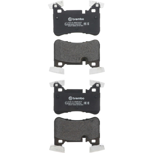 PRIME Low-Met Brake Pad Set for 2010-2018 Mercedes-Benz (E63 AMG, C63 AMG, CLS63 AMG, CLS63 AMG S) P50110 - kit contents