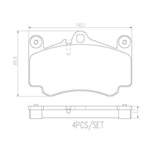 PRIME Ceramic Brake Pad Set for 2001-2012 Porsche (911) P65011N - diagram