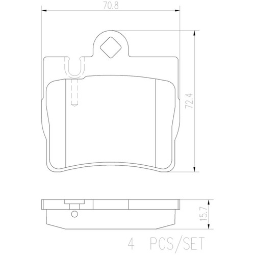 PRIME Ceramic Brake Pad Set for 2000-2003 Mercedes-Benz (CL500, CL55 AMG, CL600, S430) P50042N - diagram