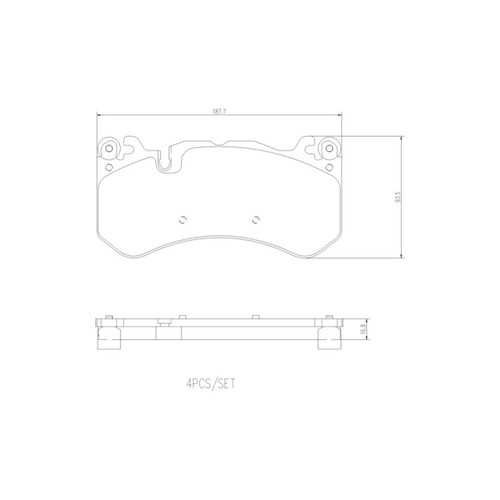PRIME Ceramic Brake Pad Set for 2014-2018 Audi (RS7, A6 Quattro, A7 Quattro, A6) P50127N - diagram