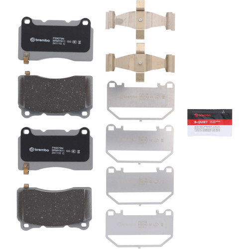 PRIME Ceramic Brake Pad Set for 2008-2024 Hyundai/Tesla/Buick (Genesis Coupe, Roadster, Regal, XTS) P59079N - kit contents
