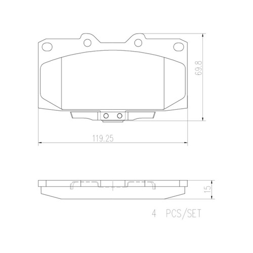 PRIME Ceramic Brake Pad Set for 1994-2007 Nissan/Subaru (300ZX, Impreza) P56034N - diagram