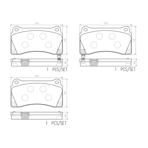 PRIME Ceramic Brake Pad Set for 2009-2024 Nissan (GT-R) P56128N - diagram