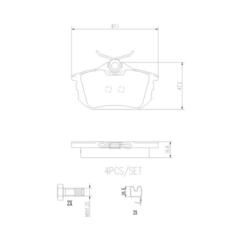 PRIME Ceramic Brake Pad Set for 2000-2004 Volvo (S40, V40) P54023N - diagram