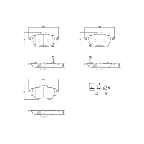 PRIME Ceramic Brake Pad Set for 2020-2025 Nissan (Sentra) P56133N - diagram