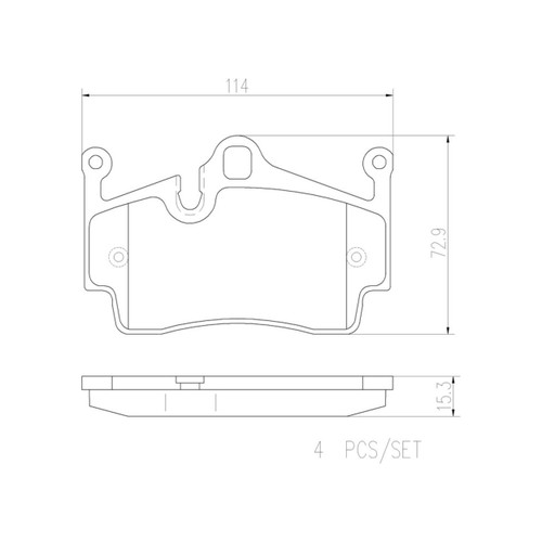 PRIME Ceramic Brake Pad Set for 2005-2023 Porsche (Boxster, Cayman, 718 Boxster, 718 Cayman) P65028N - diagram