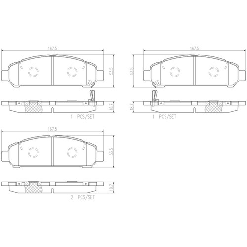 PRIME Ceramic Brake Pad Set for 2009-2016 Toyota (Venza) P83149N - diagram