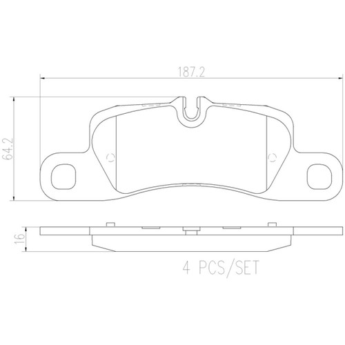 PRIME Ceramic Brake Pad Set for 2009-2018 Porsche (Cayenne) P65036N - diagram