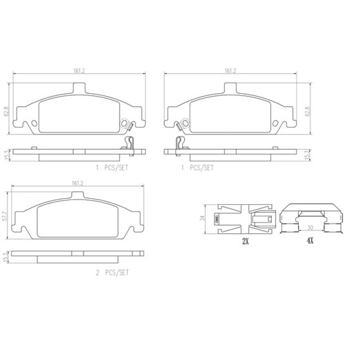 PRIME Ceramic Brake Pad Set P59064N - diagram
