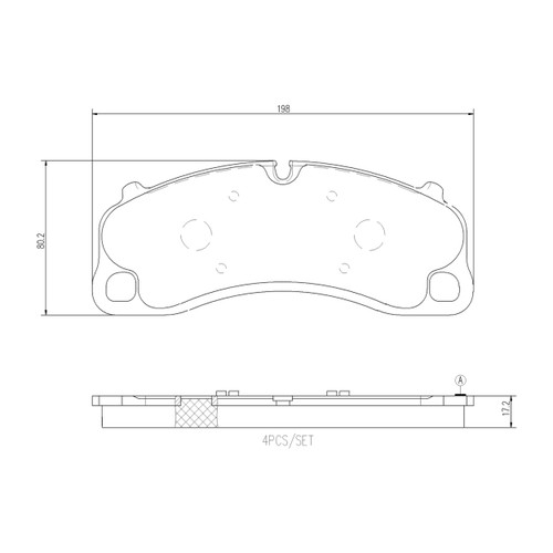 PRIME Ceramic Brake Pad Set for 2014-2025 Porsche (911, Cayman, 718 Spyder, 718 Cayman) P65048N - diagram