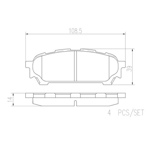 PRIME Ceramic Brake Pad Set for 2004-2008 Subaru/Saab (Forester, Impreza, 9-2X) P78014N - diagram