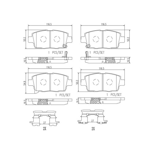 PRIME Ceramic Brake Pad Set P99004N - diagram