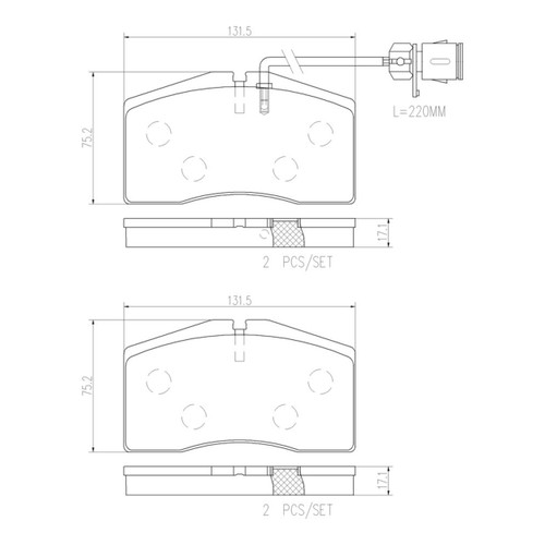 PRIME Ceramic Brake Pad Set for 2000-2003 Audi (A8 Quattro, S8) P85053N - diagram
