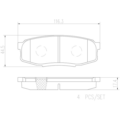 PRIME Ceramic Brake Pad Set for 2007-2022 Toyota/Lexus (Tundra, LX570, Land Cruiser, Sequoia) P83098N - diagram