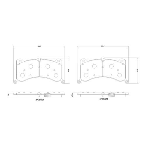 PRIME Ceramic Brake Pad Set for 2019-2025 Audi (e-tron Quattro, e-tron Sportback, e-tron S, e-tron S Sportback) P85183N - diagram