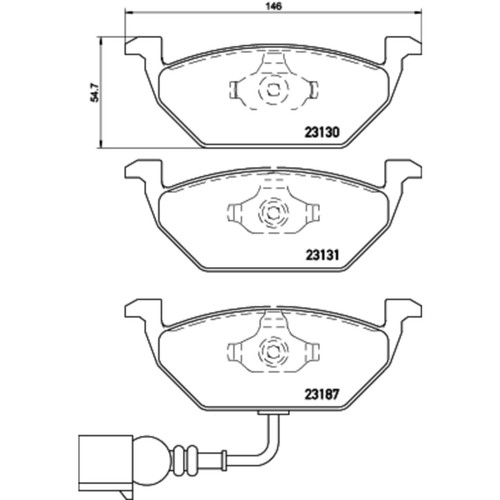 XTRA Low-Met Disc Brake Pad Set for 1999-2019 Volkswagen (Beetle, Golf, Jetta, GTI) P85072X - diagram