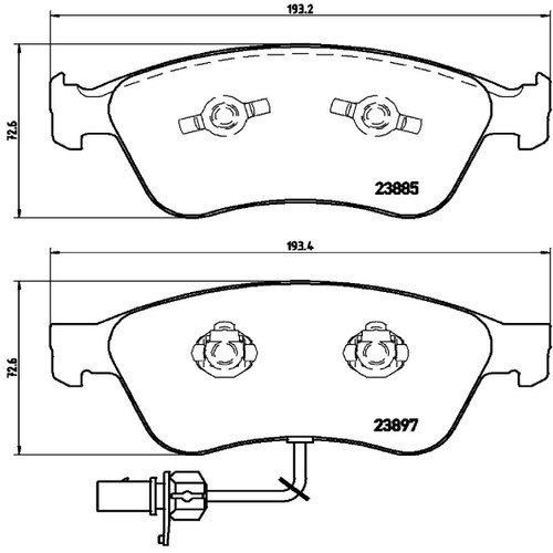 PRIME Low-Met Brake Pad Set for 2003-2011 Audi/Volkswagen (A8 Quattro, S8, Phaeton, S6) P85087 - diagram