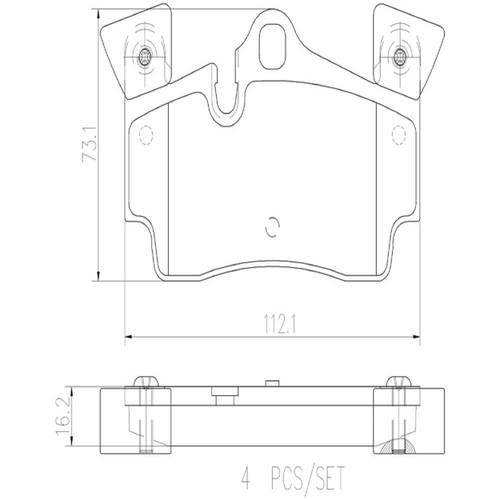 PRIME Ceramic Brake Pad Set for 2004-2010 Volkswagen/Porsche/Audi (Touareg, Cayenne, Q7) P85088N - diagram