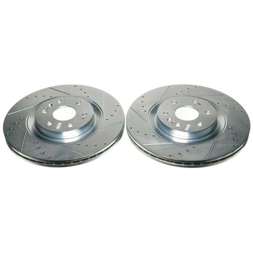 Evolution Performance Drilled, Slotted & Plated Brake Rotor Pair AR82209XPR - angled view