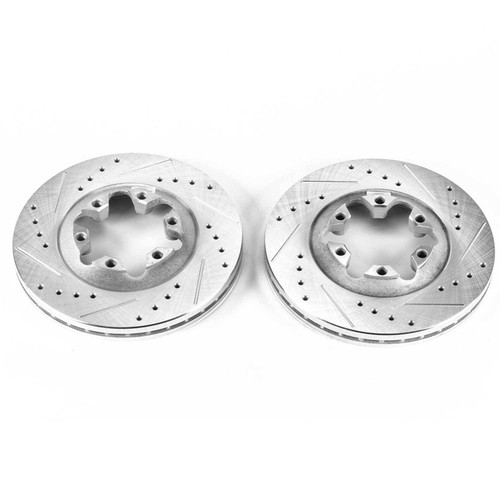 Evolution Performance Drilled, Slotted & Plated Brake Rotor Pair AR8653XPR - top view