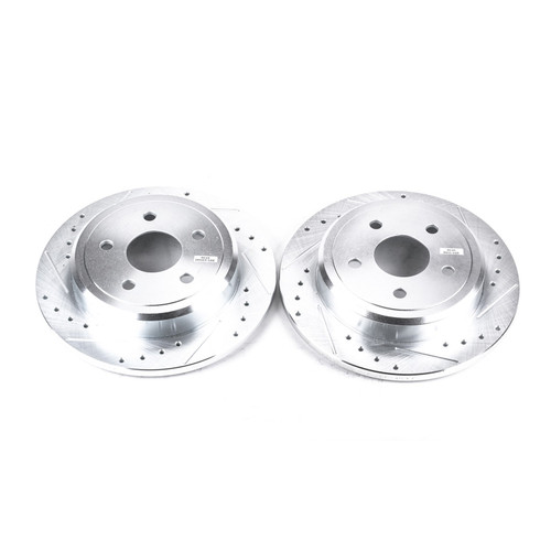 Evolution Performance Drilled, Slotted & Plated Brake Rotor Pair AR8793XPR - top view