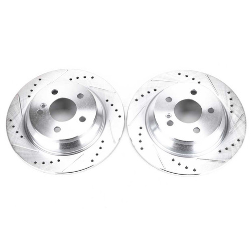 Evolution Performance Drilled, Slotted & Plated Brake Rotor Pair EBR1049XPR - top view