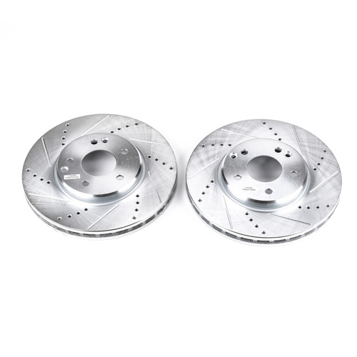 Evolution Performance Drilled, Slotted & Plated Brake Rotor Pair EBR625XPR - top view