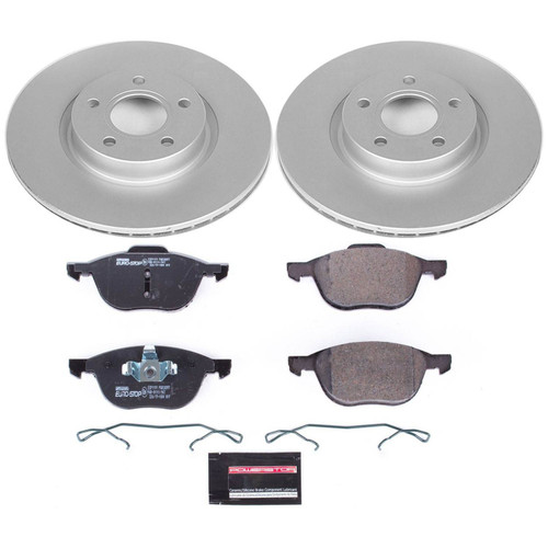 Front Evolution Coated Rotors, Ece-R90 Brake Pads + Hardware Kit ESK4575 - front view