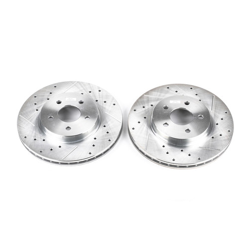 Evolution Performance Drilled, Slotted & Plated Brake Rotor Pair EBR816XPR - top view