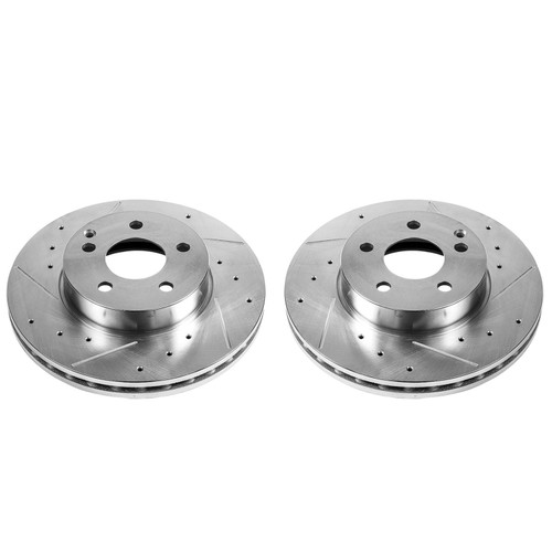Evolution Performance Drilled, Slotted & Plated Brake Rotor Pair EBR876XPR - top view